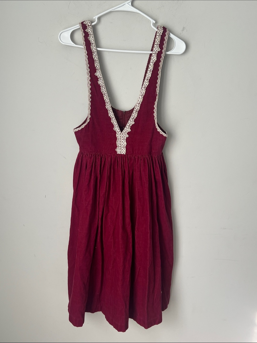 Vintage Candi Jones Burgundy Corduroy Prairie Dress ♟️